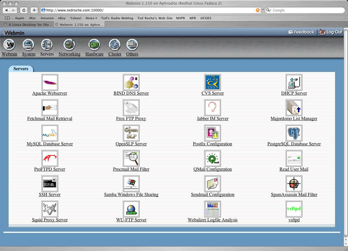 WebMin screenshot